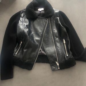 Black moto jacket.